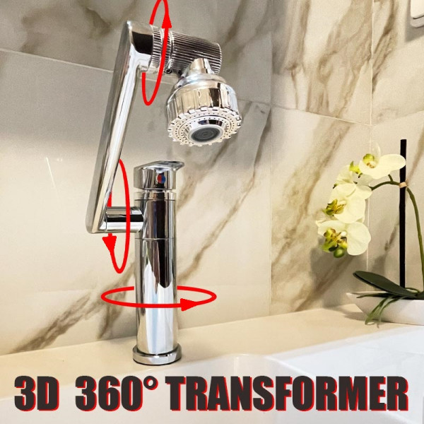Въртяща се във всички посоки батерия смесител 3D 360° VISION TRANSFORMER CHROMME, с аераторна глава, BF22