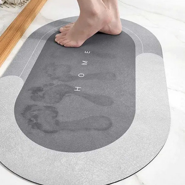 Супер абсорбираща подложка за баня BATH MAT GREY - антихлъзгаща, водоабсорбираща, килимче, BF22