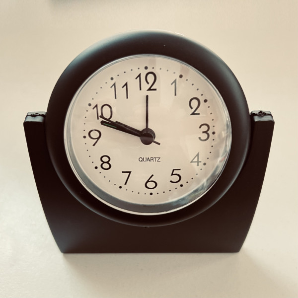 Настолен часовник с будилник ABSTRACT ART QUARTZ CLOCK, черен