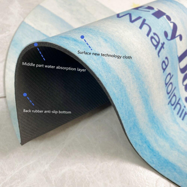 Супер абсорбираща подложка за баня BATH MAT "WHALE" - антихлъзгаща, водоабсорбираща, килимче