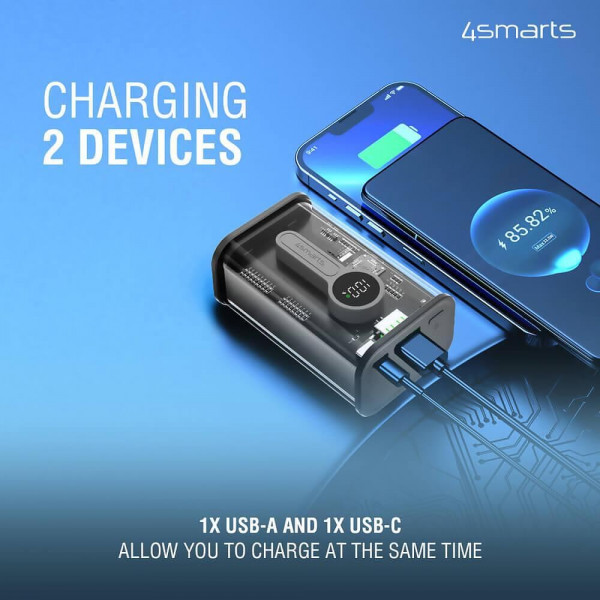 KLGO KP-91 Power Bank Lucid Block 9000 mAh 22.5W - външна батерия с USB-A и USB-C портове с технология за бързо зареждане