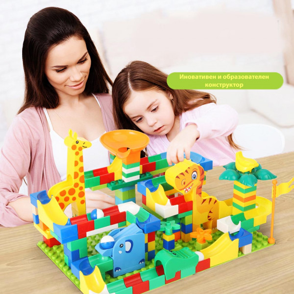 Образователен и креативен конструктор 200- 200 части, 3+, NUKANTE, CRAZY MARBLE RUN