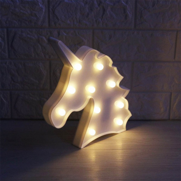 Чудна LED стенна декорация ЕДНОРОГ за детската стая, 10 ярки светодиода