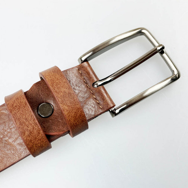 Елегантен колан Exclusivo Men LIGHT BROWN, дълъг 120 СМ, светло кафява еко кожа