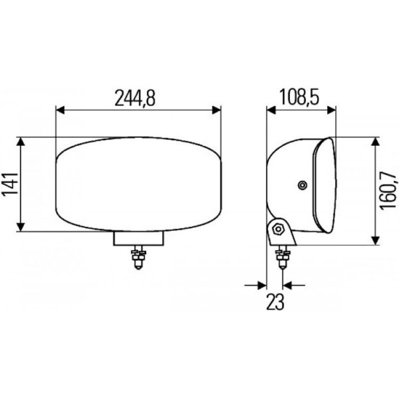 Комплект 2 Броя Халоген, Фар, 265mm X 161mm, 12V 24V, Крушка H7 + 6 LED ЛЕД Диода, E-Mark, За Камион, Трактор, Багер, Земеделски Машини и др.