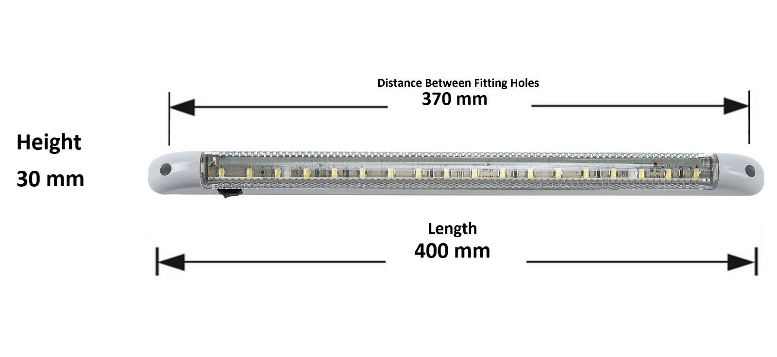 LED Лед Интериорна Диодна Лампа, Тръба, 40см, Бяла Светлина, 12V, За Автомобил, Камион, За Дома или Офиса