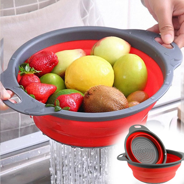 Сгъваем силиконов гевгир за подредената кухня, не заема място - FOLDABLE DRAIN BASKET