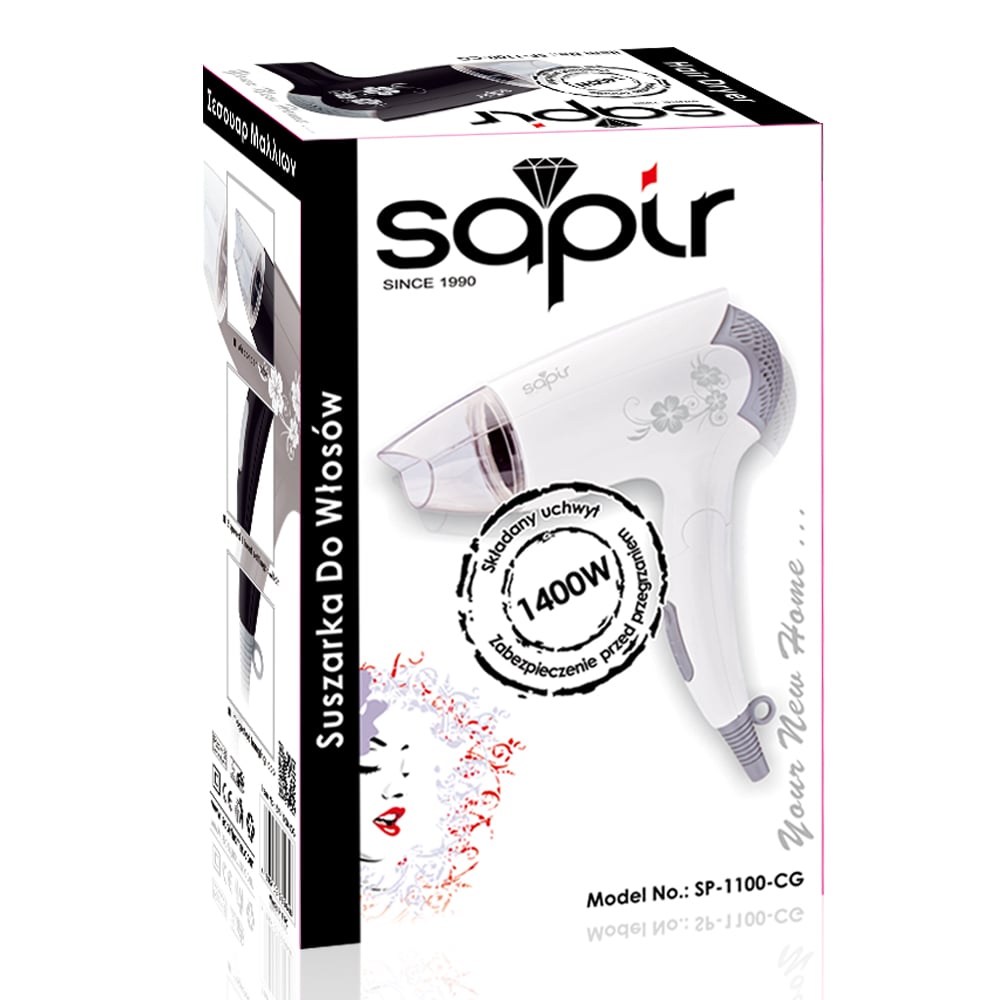 Сешоар сгъваем SAPIR SP 1100 CG, 1400W, бял