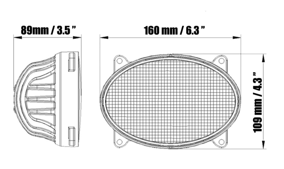 65W LED фар - разпръскваща светлина - подходящ за трактор, комбайн, джип, ATV, камион - светлини за мъгла - 16см елипса - 13 ЛЕД диода