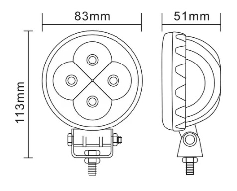 8.3 См 12W Led Лед Диоден Фар Прожектор Халоген Джип Мотор 4X4 12V 24V 720 Лумена