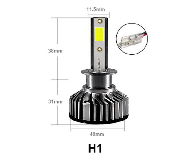 Комплект Умалени Mини Лед Led Диодни Крушки H1 Х1 12V 24V 72W 10000lm За Фарове Can Bus без Грешки