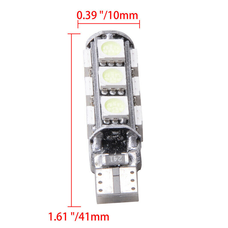 LED Лед Диодни Крушки За Габарит, Т10 W5W, 13 SMD, 12V, Зелена, Canbus - Error free , Без грешки