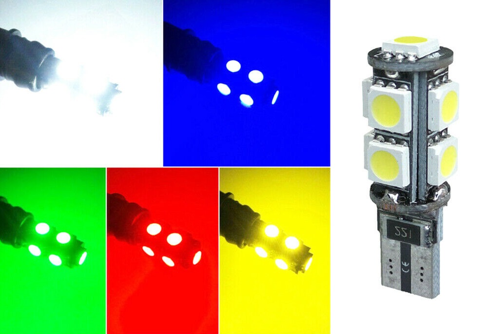 LED Лед Диодни Крушки За Габарит, Т10-5050 W5W, 9 SMD, 12V, 5 Цвята Светлина