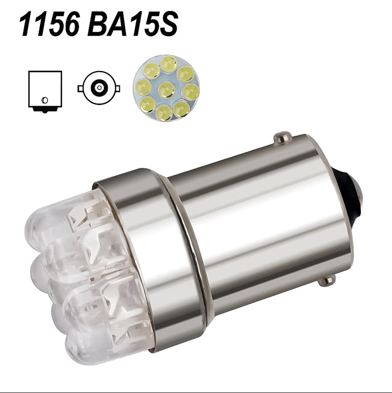 LED Лед Крушки, Mигач, Стоп, Габарит, Халоген, 9 LED, 1156 BA15S ,12V, Бяла, Оранжева, Червена