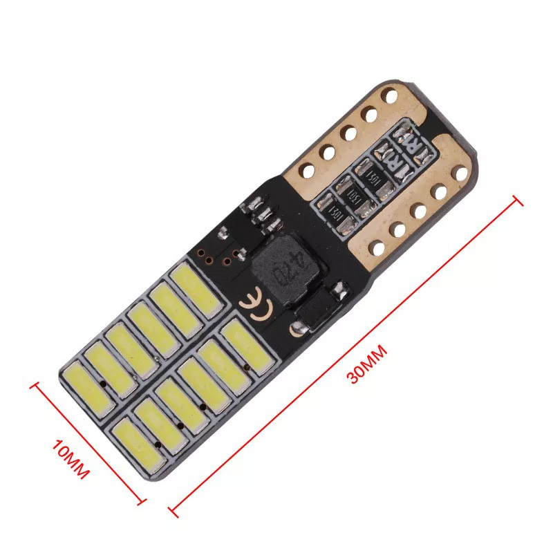 Комплект от 2 броя T10 Led крушки, W5W 4014 24SMD, 12V 24 V, бяла светлина 6000K в блистер