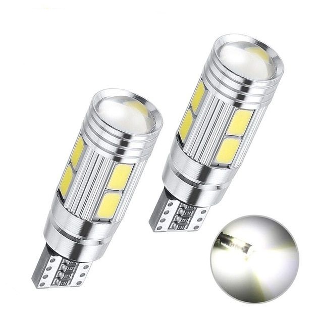 Лед Крушки За Габарит, Т10 W5W LED 10 SMD, Canbus, 12V, Бяла Светлина