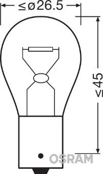 Комплект 2 халогенни крушки Osram PY21W Orange, 12V, 21W