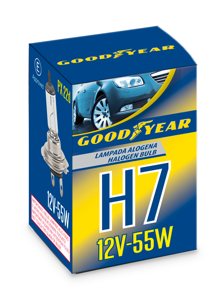 1 брой халогенна крушка H7 Х7 12V 60 / 55W P14,5s 5000K E4 Goodyear Гудиър