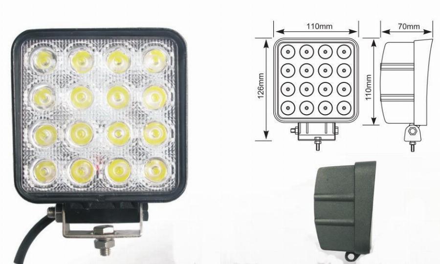 48W 16 LED Халоген Работна Лампа Насочена Spot Светлина Flexzon 10-30V за Ролбар АТВ, Джип