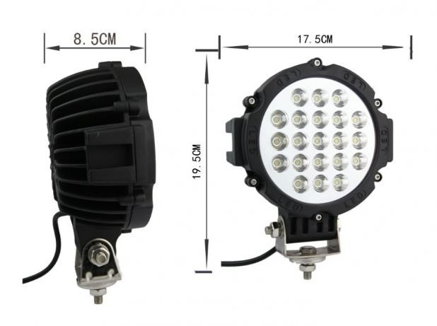 21 LED 63W МОЩЕН ДИОДЕН ФАР, ХАЛОГЕН ЗА ДЖИП ATV 4Х4 ОФРОУД - НАСОЧЕНА СВЕТЛИНА