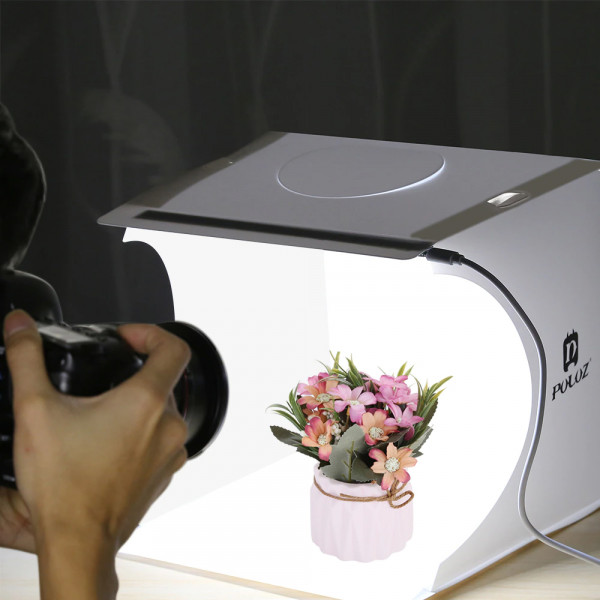 Професионално фото студио с 6 фона, 3 цвята USB LED осветление с регулиране на яркостта