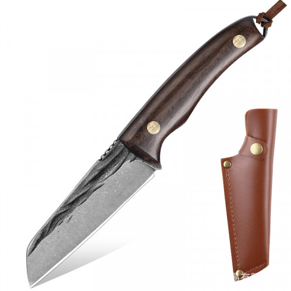 Кован ловен нож BLACKSMITH 665 Compact Tactical BLACK, фултанг, стомана 5CR15mov, кожена кания, BF22