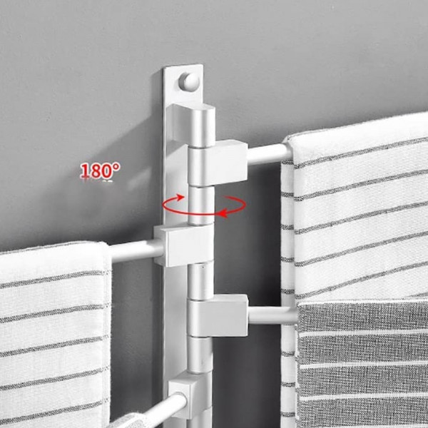 Иноксова закачалка за баня с четири рамена за хавлии и др. принадлежности, въртяща се,  BF22, изцяло метална