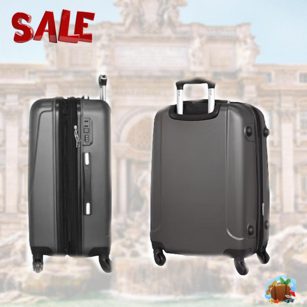 НОВО: 4бр Куфари 1217-4 GRAPHITE ABS,четири въртящи колелца, заключване с цифров шифър, комплект 4бр