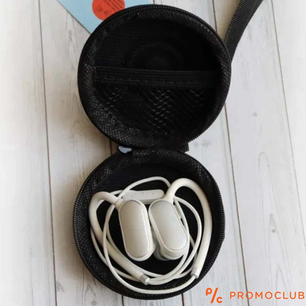 Полу-твърд калъф за слушалки, кръгъл с цип