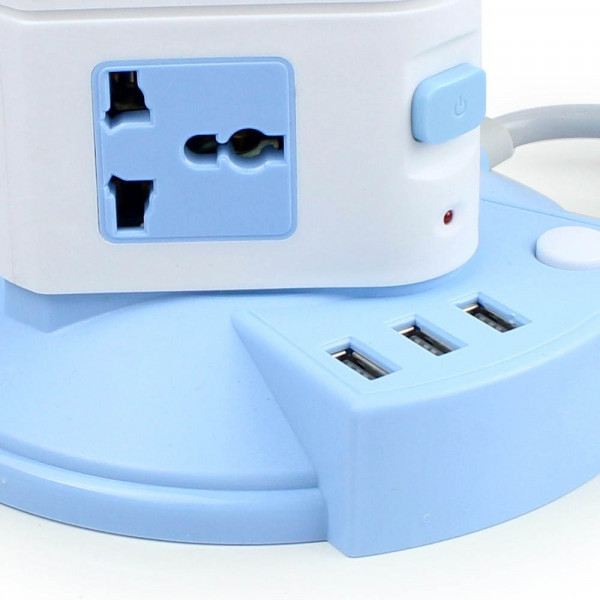 12 ТЕРМИНАТОР разклонител + 3 USB- разклонител с 12 гнезда ~220V и 3 USB порта, 2.1A, LH-A03U, BFO, BF22