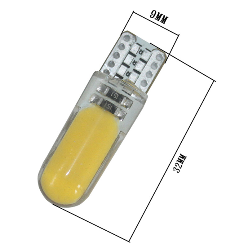 LED Лед Диодни Крушки За Габарит, Т10 W5W, COB 12-Core, 12V, 6 Цвята Светлина