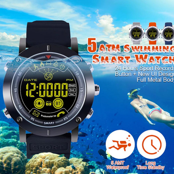 Водолазен СМАРТ СУПЕР ЧАСОВНИК Trophy EX19, bluetooth, 50m под вода, всички функции,дждж