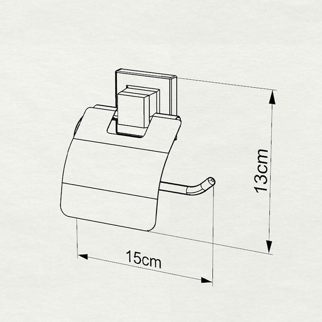 Поставка за тоалетна хартия с капак TEKNO TEL TR EF 238B, 15х13 см, Двойно залепване, Черен