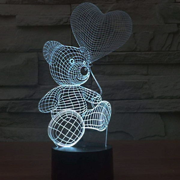 Стилна триизмерна LED лампа 3D CREATIVE BEAR