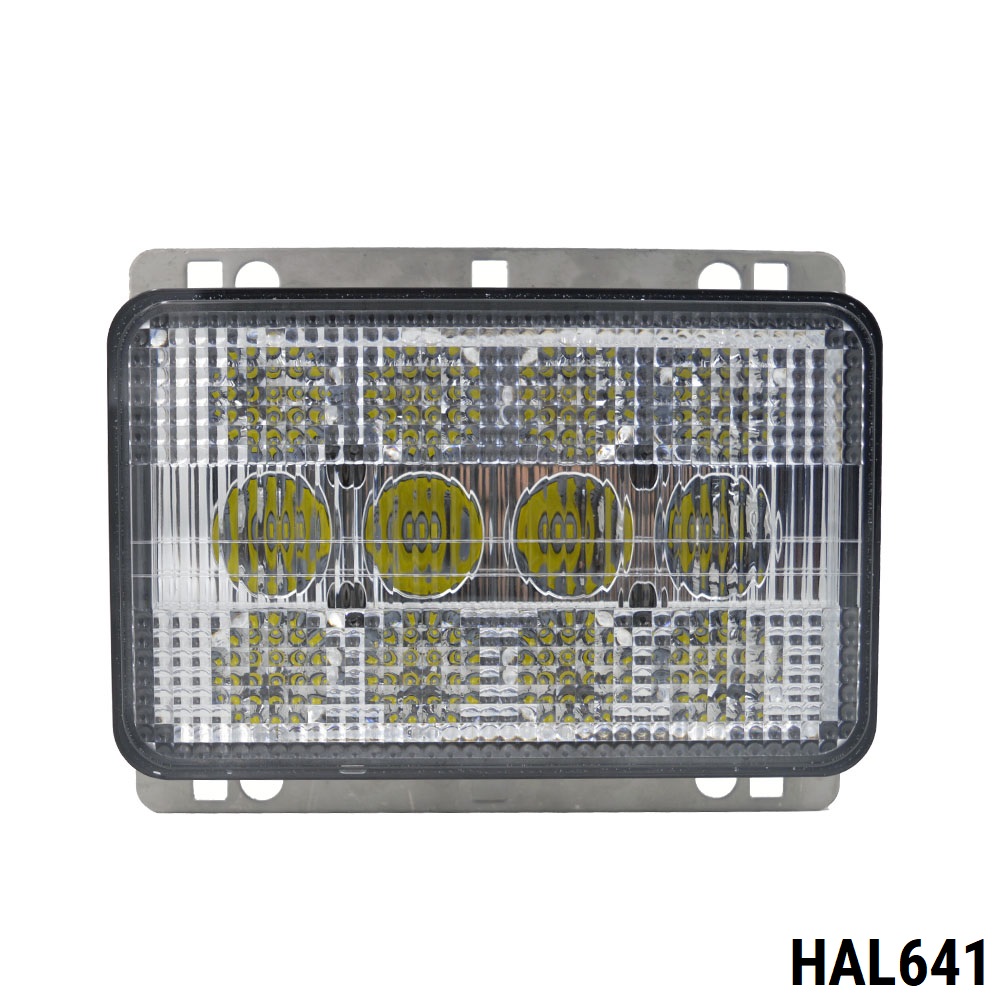 ЛЕД Диоден Халоген LED Фар - 5100lm 16.5cm 60W PRO - Късa/Дълга Светлина - John Deere с метални планки за захващане