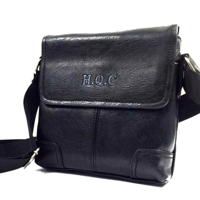 Мъжка кожена чанта за през рамо H.Q.C 31461 BLACK