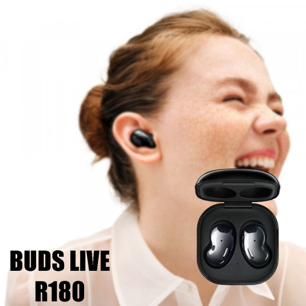 Безжични слушалки BUDS LIVE R180 BLACK с дълбок и богат звук с мощно усилване на баса, ЧЕРНИ