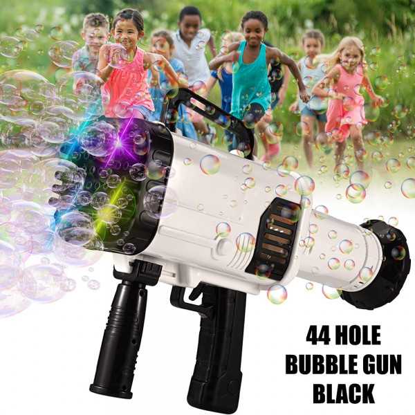 Единствен по рода си автомат за сапунени балони ЧЕРЕН - 44 HOLE BUBBLE GUN BLACK, детенце