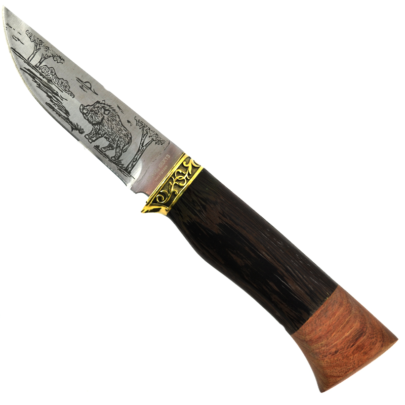 Ловен нож КАБАН 1889, гравирано острие