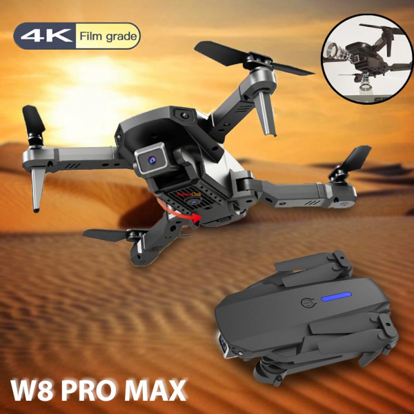 Уникален дрон W-8 PRO MAX с ДВЕ КАМЕРИ - 4k HD SHOOTING, Wifi ,с дистанционно и широкоъгълна камера, чантичка за пренасяне