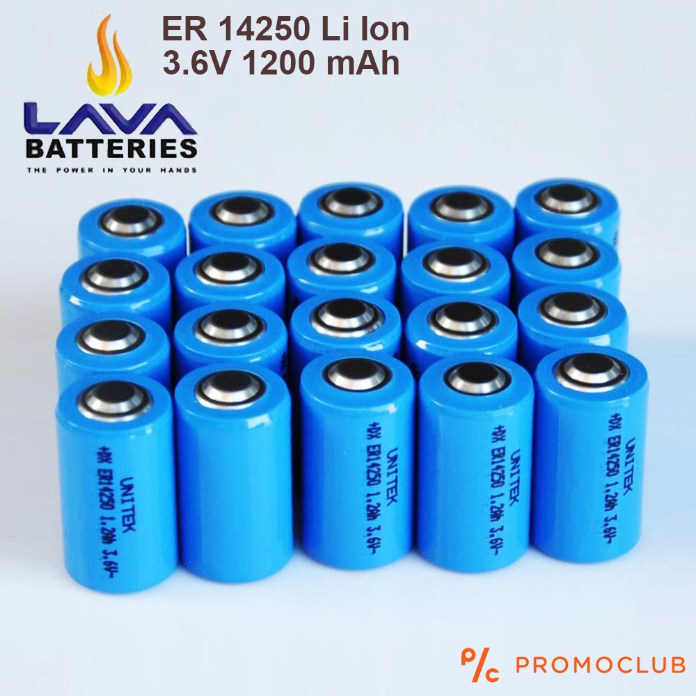 Литиева  ER14250 батерия LAVA висок клас 3.6V 1200 mAh, с пъпка