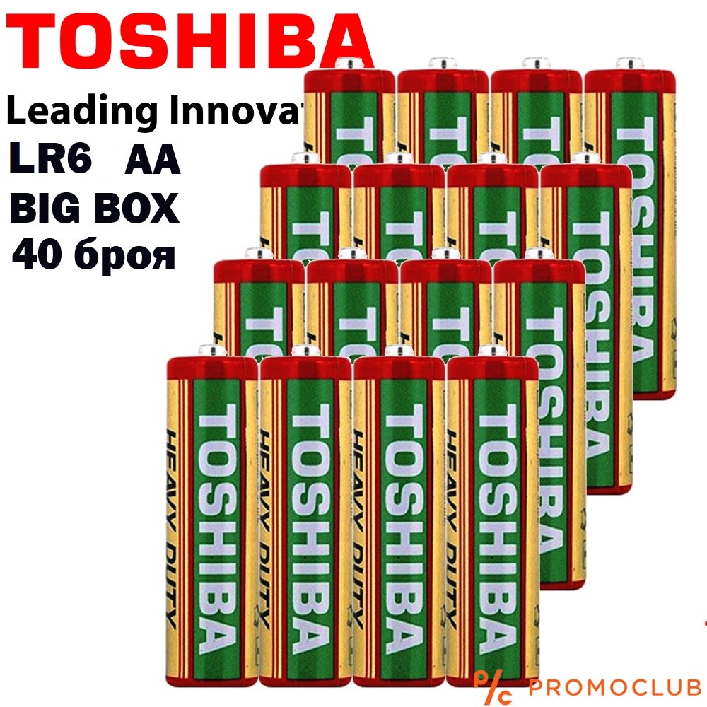 Кутия 40 батерии TOSHIBA HEAVY DUTY  1.5V LR3 AA (по-големите)