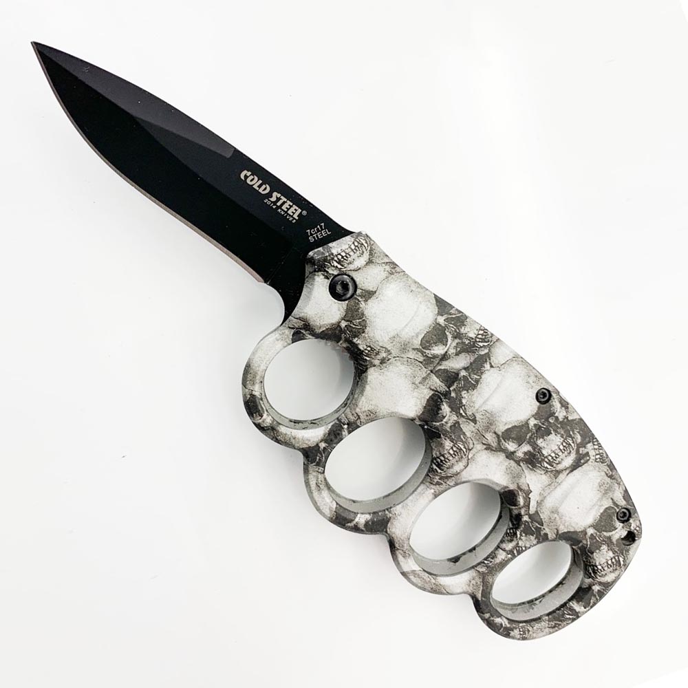 Сгъваем колекционерски нож тип бокс COLD STEEL 219  SKULS