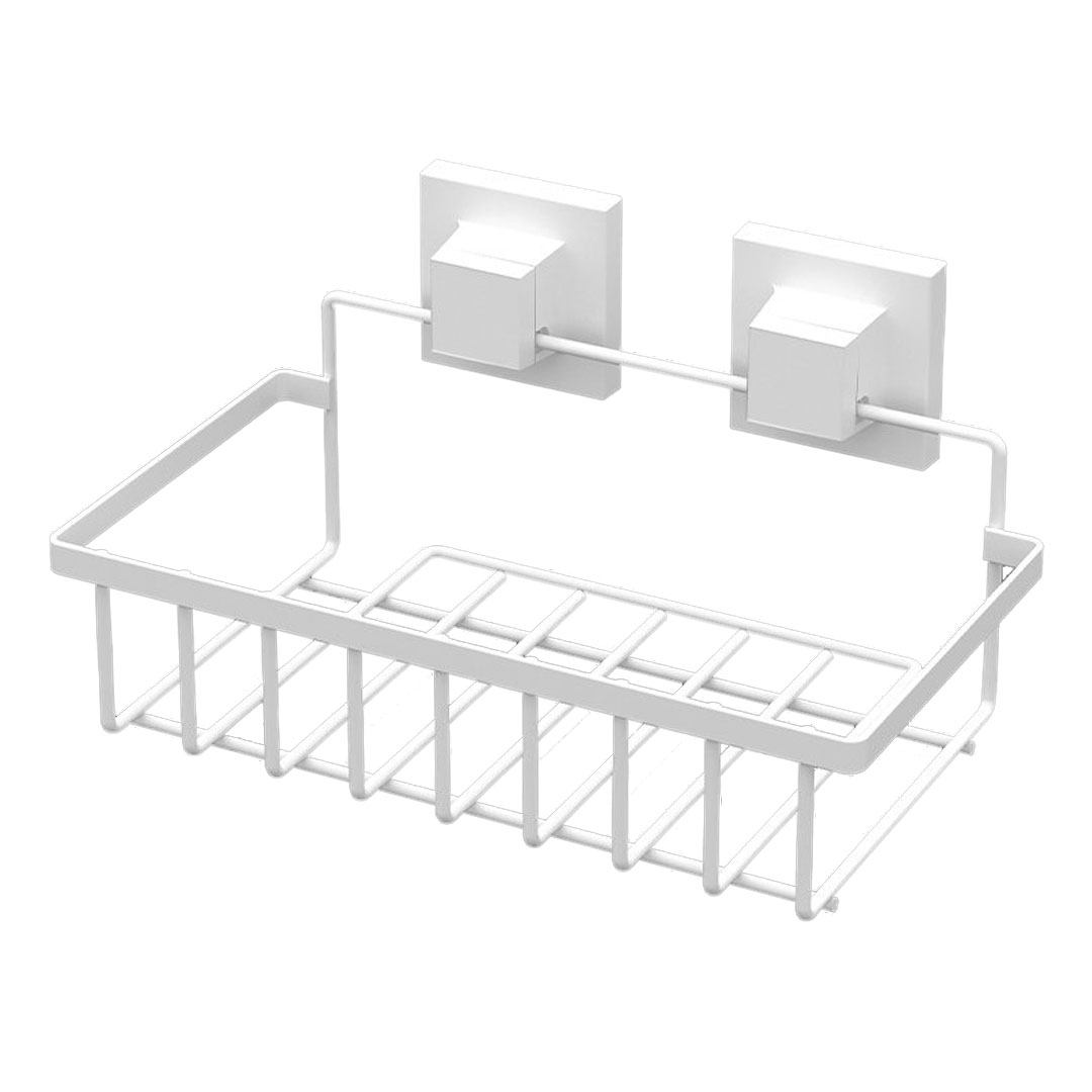 Етажерка за баня на 1 ниво TEKNO TEL EF 241W, 24х15х13 см, Двойно залепване, Бял