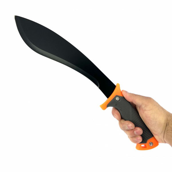 Класическо черно мачете GRBR KUKRI, стомана 420, вулканизирана дръжка и калъф с цип