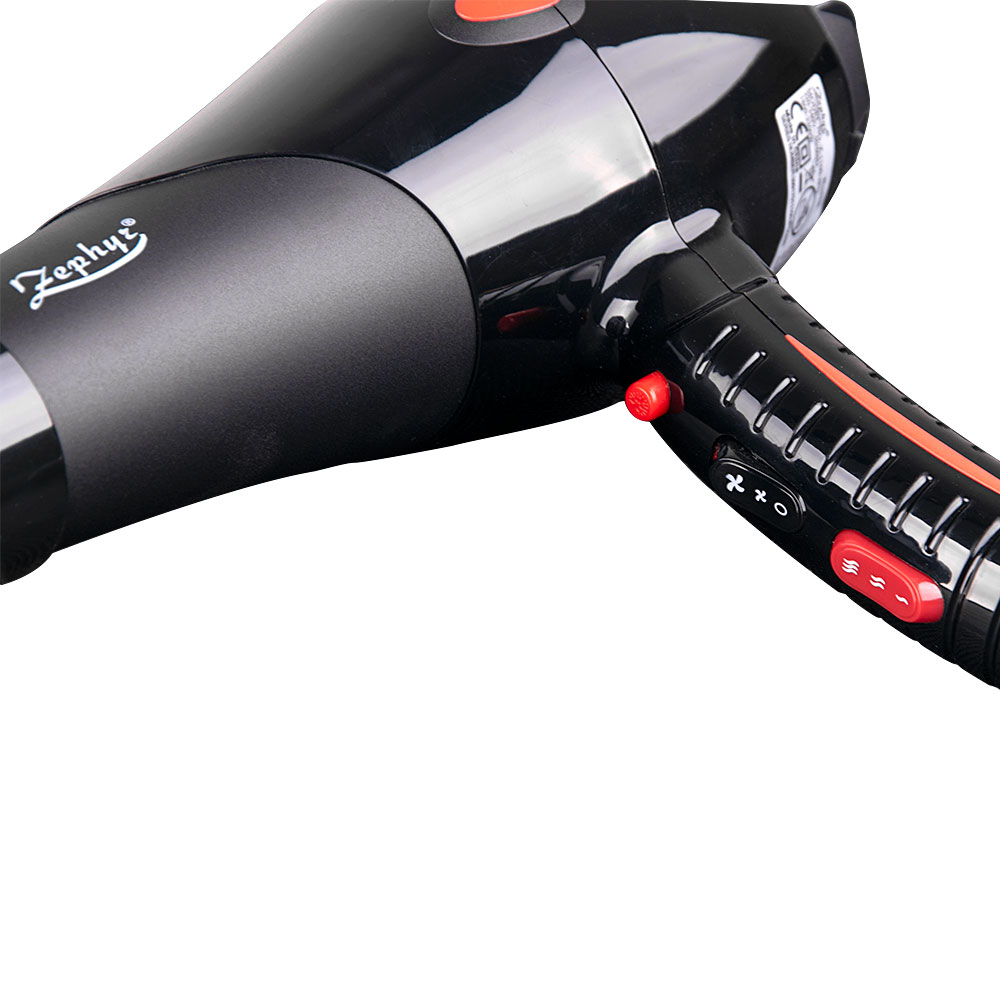 Професионален сешоар с дифузер ZEPHYR ZP 1100 JPD, 2000W, 5 степени на температура, 2 скорости, Черен