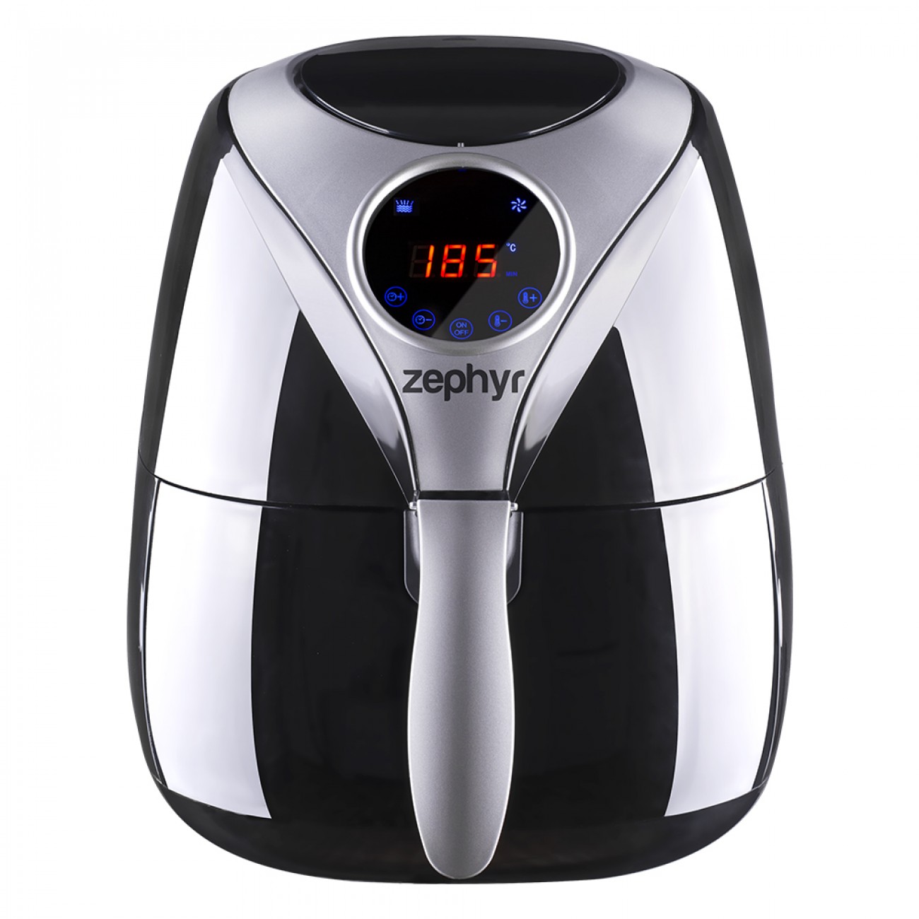 Air Fryer ZEPHYR ZP 1980 AH, 1600W, 3.2 литра, Горещ въздух, Дигитален, Таймер, до 200°C, Черен