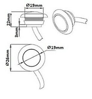 Габарит LED Светодиоден, Тип Копче, Маркер, Токос, Оранжев, Жълт, 12V