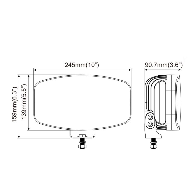 80W LED Лед Фар Халоген, Три Функции, Неон ефект, Neon 24,5см x 13,9см, 4100lm, 12V - 24V, E-Mark Подходящ За DAF MAN Scania Volvo и др.