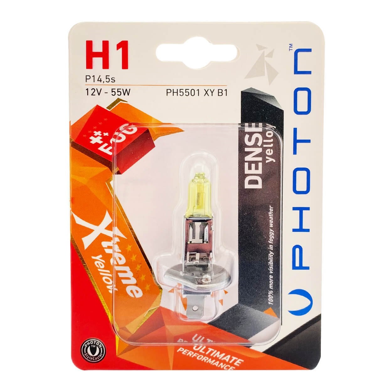 1 брой халогенна крушка H1 Х1 12V 55W P14,5s жълта светлина Xtreme Photon